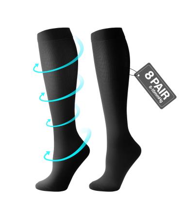 Cambivo 8 pair compression stockings women men support stockings compression socks 8-15 mmHg for relaxation running flight work compression socks for daily wearing L-XL - Buy Online on GoSupps.com