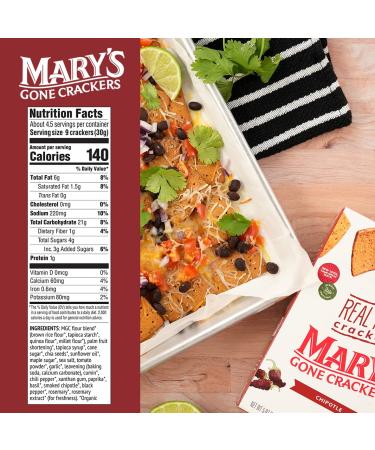 Mary's Gone Crackers Real Thin Chipotle Crackers - 5 oz (142 g) | Gluten-Free & Delicious - Buy Online on GoSupps.com