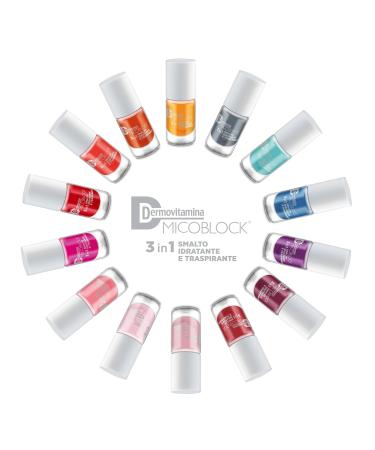 Dermovitamina Micoblock 3in1 Fuchsia Nail Polish - Quick Dry Moisturizing Breathable Elastic Effect for Damaged Nails - 5ml (1 Pack) - Buy Online on GoSupps.com