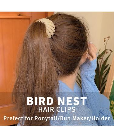 Bird Nest Magic Hair Clip Set - TOBATOBA Hair Holder Clips for Thin Hair - Expandable Ponytail Holder and Bun Maker Hair Accessories - 5Pcs Matte Plastic Bird Nest Clips for Women and Girls - Buy Online on GoSupps.com