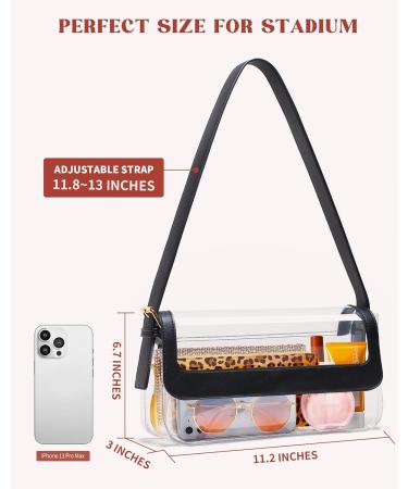 Vorspack Clear Stadium Bag - Stylish PVC Clear Purse for Women - Black - Buy Online on GoSupps.com