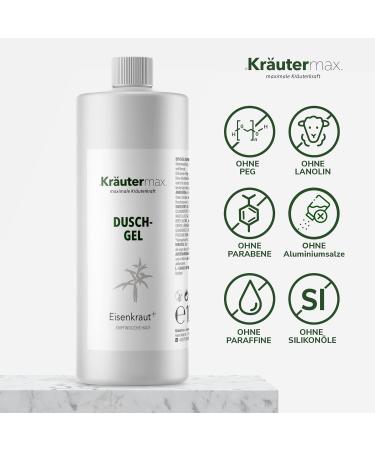 Herbal Max Verbena Shower Gel also as shampoo liquid soap and liquid soap 1 x 1000 ml - Buy Online on GoSupps.com