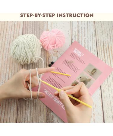 Vidabita Beginner Crochet Kit - Rabbit Amigurumi DIY Knitting Set for Adults - Includes Yarn, Hook, Needles and Fibre (10.6 in) - Buy Online on GoSupps.com