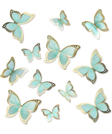 Blumomon 30-Piece 3D Butterfly Cake Topper Decorations - Green & Gold Border Mixed Sizes for Weddings Baby Showers & Birthdays - Perfect Cupcake Picks - Buy Online on GoSupps.com
