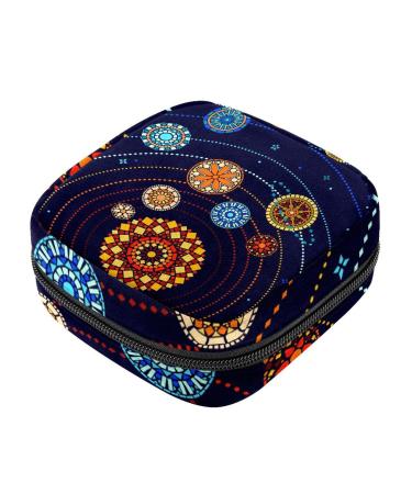Solar system sanitary napkins storage bag menstruation pad bag pocket portable menstrual cup pocket with zipper for teenagers girls women women