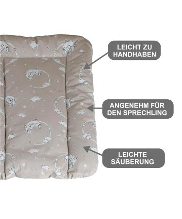 Babynness Waterproof Wipeable Changing Mat - High Quality Easy to Clean | Moon-Star Beige 50x70 cm - Expand Your Diaper Changing Area - Buy Online on GoSupps.com