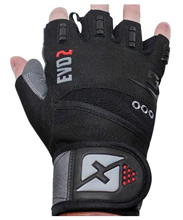 skott Evo 2 Weightlifting Gloves with Integrated Wrist Wrap Support-Double Stitching for Extra Durability-Get Ripped with The Best Body Building Fitness and Exercise Accessories XX-Large Black/Gray