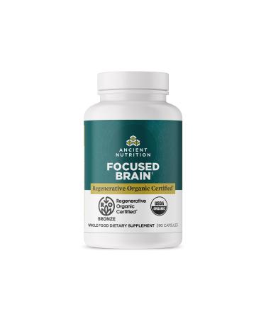 Ancient Nutrition Regenerative Organic Certified Focused Brain Capsules Made with Ginkgo Leaf Lion's Mane to Help Reduce Stress Gluten Free Paleo and Keto Friendly 90 Count