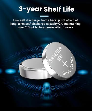 YKM 395 Watch Battery SR927SW 395 399 - 10 Pack Silver Oxide Button Batteries for LED Lights & Calculators | 1.55V AG7 - Buy Online on GoSupps.com