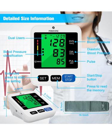 Panacare 2.0 Fully Automatic Blood Pressure Monitor - Large Backlit Display 2 Users 198 Readings German Language Cuff Size 22-42cm - International Shipping - Buy Online on GoSupps.com