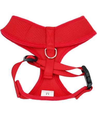 Red Soft Mesh Dog Harness - Adjustable, No Pull, Comfort Padded Vest for Medium Dogs - Buy Online on GoSupps.com