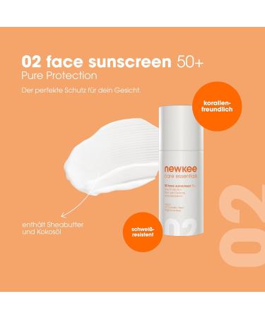 Newkee Face Sunscreen SPF 50+ | Instant Protection Vegan Formula - 30 ml | Best International Shipping - Buy Online on GoSupps.com