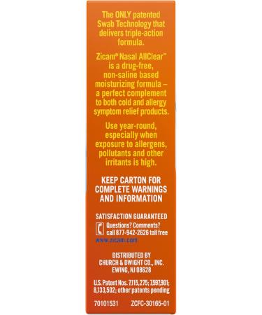Zicam Nasal AllClear - Triple Action Sinus Relief Nasal Cleanser with Cooling Menthol Drug-Free 20 Count - Buy Online on GoSupps.com
