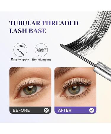 Ultimate Length and Curl Mascara Set 4D Volumizing and Lengthening Mascara with Silk Fibers Anti-Smudge Long-Lasting Gentle on Sensitive Eyes (with Eyelash Curler) (2 pcs) - Buy Online on GoSupps.com