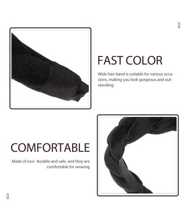 Braided Satin Headband for Women | Vintage Padded Hair Accessory - Black - Buy Online on GoSupps.com