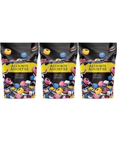 Value Bundle: Waterbridge Candy - ALLSORTS Liquorice Candies - All Sorts Black Licorice Candies - Licorice Candy Mix - Bonbon - Snacks & Candies For Adults and Kids - Custom Value Bundle Package of 3 (Allsorts) - Buy Online on GoSupps.com