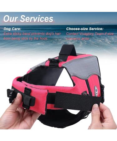Vivaglory Neon-Pink Dog Lifeguard Vest - Removable Front-Wheel Drive Reflective Caps & Extra Padding for Swimming & Boating - XS (35-43cm) - Buy Online on GoSupps.com