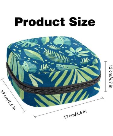 Stylish Menstruation Pad Bag with Zipper - Tropical Palm Green Design | Women's Napkin & Tampon Organizer - Buy Online on GoSupps.com