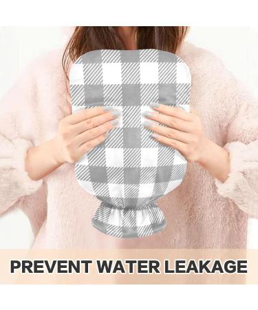 Gray Buffalo Plaid Karo Hot Water Bottle | 1L Heat Bottle for Pain Relief Headaches & Warm Feet - Buy Online on GoSupps.com