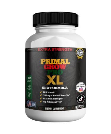Primal Grow Pro Extra Strength Maca Root Complex 1500mg 60 Capsules Vegan Gluten Free Non-GMO (1)