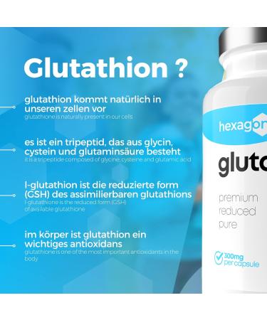 L-Glutathione 300mg - 60 Vegan Capsules for Skin & Liver Detox - Potent Antioxidant - 2-Month Cure - Additive-Free - Buy Online on GoSupps.com