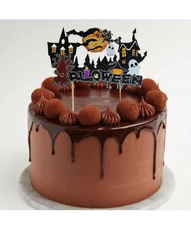 EOQPDECD 11 Pcs Halloween Cake Toppers 1 Big and 10 Small Demon Pumpkin Black Cat Ghost Cake Decors Cupcake Toppers for Halloween Theme Party Birthday Cake Decors Supplies - Buy Online on GoSupps.com