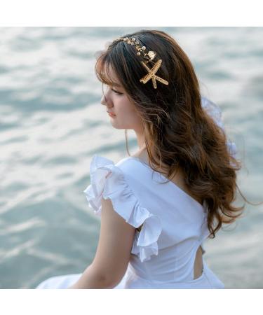 Lurrose Mermaid Seafish Wedding Hair Piece | Gold Bridal Headband & Hair Vines Accessories for Women - International Shipping Available - Buy Online on GoSupps.com