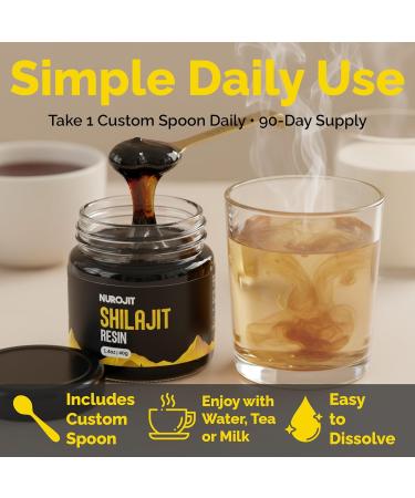 Nurojit Pure Shilajit Resin Himalayan Mineral Complex Lab Tested with Fulvic Acid Natural Resin Extract for Men and Women Vegan Gluten Free Halal Friendly Cruelty Free Daily Use Supplement 40g - Buy Online on GoSupps.com