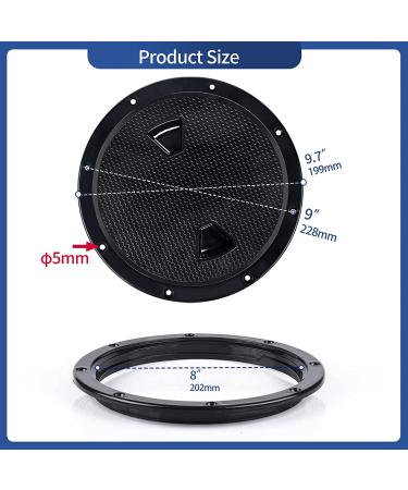 SmartMarine Black Non-Slip Round Boat Hatch 4 6 8 - Detachable Cover for Marine Yacht - Buy Online on GoSupps.com