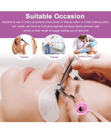 Eyelash Extension Glue Rings 100PCS - Disposable Fanning Cups - Pink MEKK Lash Supplies - Buy Online on GoSupps.com