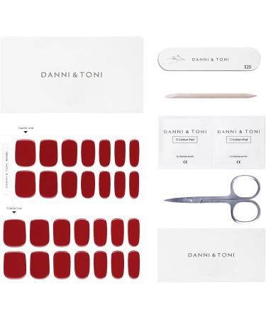 DANNI & TONI 28 Stickers Semi Cured Gel Nail Polish Strips Gel Nail Stickers Solid Colour (Scarlet Delight) Salon-Quality Gel Nail Polish Strips Manicure Stickers Set - Buy Online on GoSupps.com