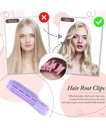 6PCS Instant Hair Volumizing Clip for Women - DIY Hair Curlers for Natural Fluffy Hair - Purple, Long/Short Hair Root Lift Styling Tool - Buy Online on GoSupps.com