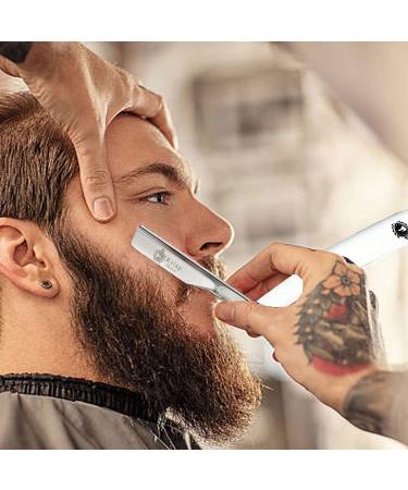 Krisp Beauty Classic Straight Edge Barber Razor - Professional Shavette for Close Shaving | Salon Quality Beard Grooming with 10 Blades - Buy Online on GoSupps.com