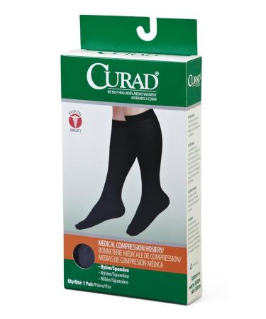Medline CURAD Knee High Compression Hosiery | 30-40 mmHg | Tan | Size C (L) | Varicose Veins & Edema Relief | International Shipping Available - Buy Online on GoSupps.com
