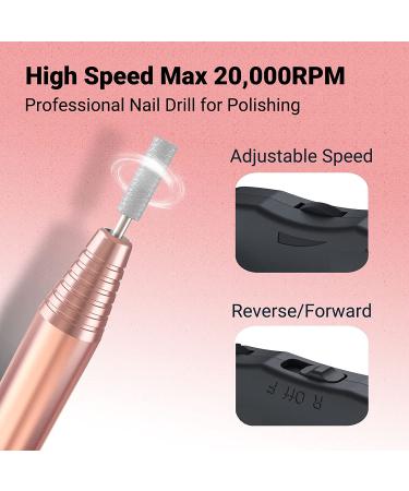 MelodySusie Electric Nail Drill 11 in 1 Kit for Acrylic Gel Nails - Portable Manicure Pedicure Tool with Nail Drill Bits and Sanding Bands - Gold - Buy Online on GoSupps.com