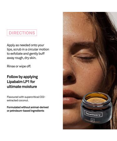 Facetheory Lipascrub LP2 Exfoliating Lip Scrub with Avocado & Coconut | Moisturizing & Vitamin C Lip Treatment | 15ml - Buy Online on GoSupps.com