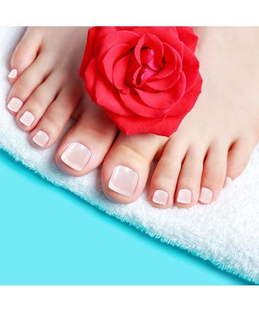 Nuorest 138pcs Short Square Flower Press On Toe Nails - Pink Full Cover Acrylic Toenails for Women & Girls - Buy Online on GoSupps.com