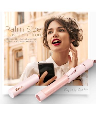 Ceramic Mini Curling Iron for Short Hair - Small Hair Curler for Travel - Dual Voltage Curling Wand (Light Pink) - 1 inch - Buy Online on GoSupps.com