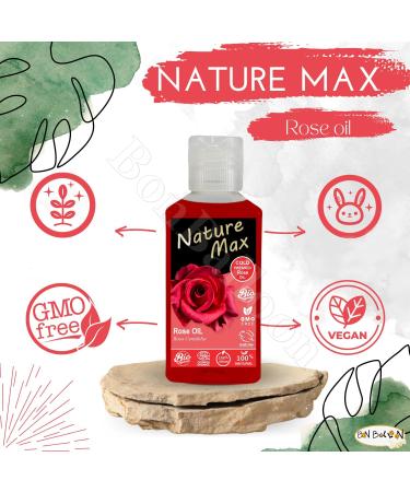 Nature Max Rose Oil - Natural Undiluted Pure for Hair & Skin Care | Cold Pressed Premium 100ml -  - Buy Online on GoSupps.com