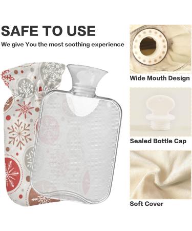 Snowflake Hot Water Bottle with Cover - 2L Large for Pain Relief & Cramps | International Shipping Available - Buy Online on GoSupps.com