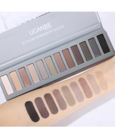 Ucanbe 12-Color Eyeshadow Palette with Brush - Waterproof Matte & Shimmer Makeup - High Color Rendering & Durable - International Shipping Available - Buy Online on GoSupps.com