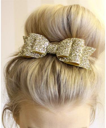 Cuhair Sequin Big Bow Hair Clip Punk Vintage Style Hair Accessory for Girls Women 1pc