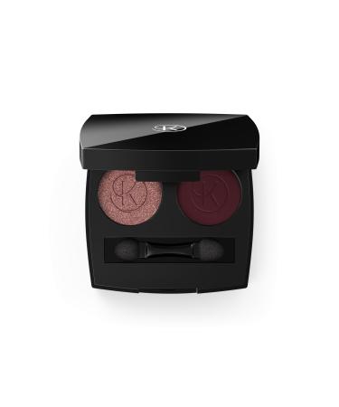 Korff KORFF Duo Eyeshadow Palette Eye Make-up 2 couleurs Highlighter Effect Natural to Intense Finish Cosmetic Bag with Applicator and Mirror 02 Cherry Blossom