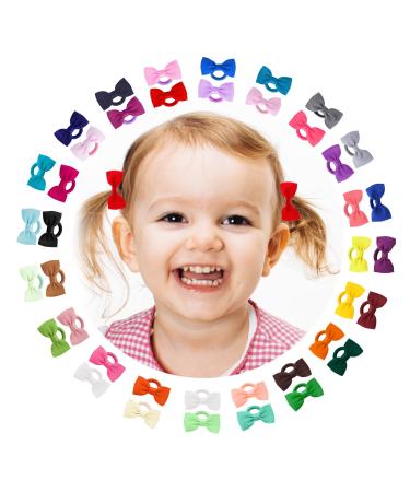 40 Pcs Hair Bows for Girls Baby Bows Hair Ties Elastic Hair Bands Hair Bobbles Hair Accessories for Baby Kids Toddlers Girls