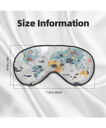 Cartoon Animals World Map Sleep Eye Mask - Soft Blindfold for Travel & Night Sleeping - Buy Online on GoSupps.com