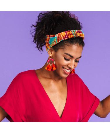 8 Pack Boho Print Headbands - Stretchy Wide Elastic Hair Accessories for Yoga & Sports - Buy Online on GoSupps.com