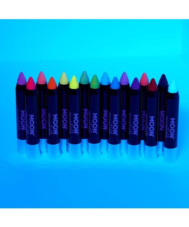 Moon Glow Neon-UV Face & Body Chalk Makeup - Pastel & Intense Colors Glows Under UV Light - Ideal for Parties & Events - Buy Online on GoSupps.com