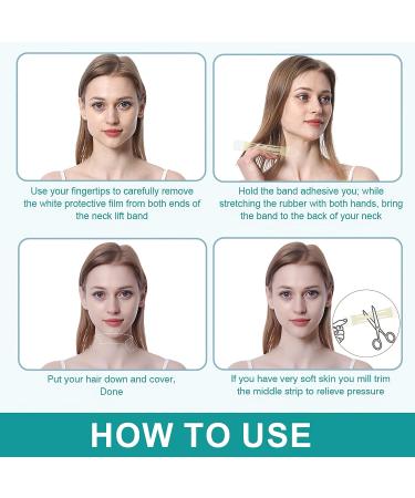 Neck Lift Tapes & Bands for Instant Anti-Wrinkle Skin Firming (4pcs Bands + 20pcs Tapes) - Buy Online on GoSupps.com