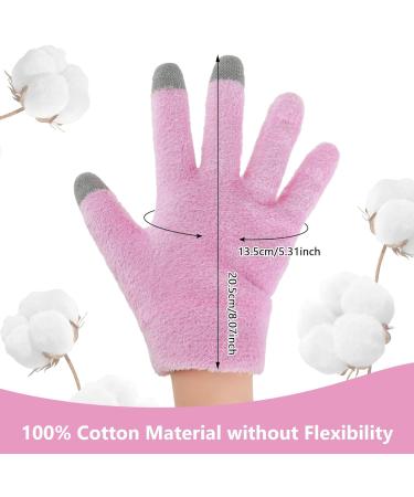 Touchscreen Gloves for Eczema and Dry Hands Overnight- Moisturizing Gloves with Gel Lining Hydrating Cracked Hand Treatment Fuzzy Gloves Touchscreen Fingers Spa Lotion Glove for Women (Pink) - Buy Online on GoSupps.com
