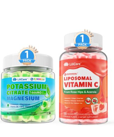 LILICARE Liposomal Vitamin C Potassium Magnesium Gummies 2 Pack